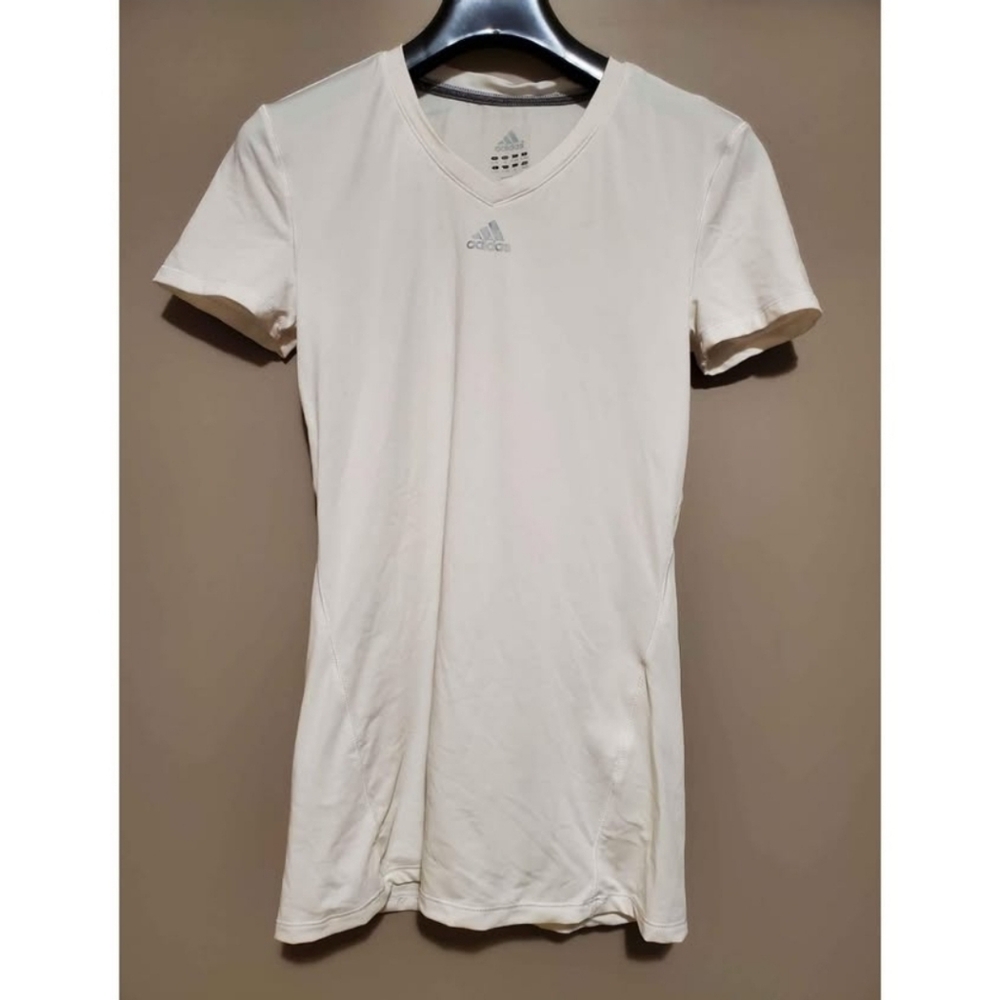Adidas quick dry running and hiking Off-White V-Neck Tee For Women